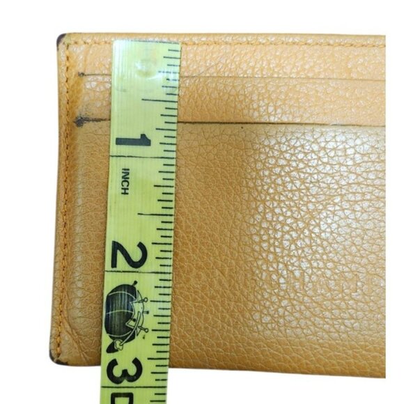 Longchamp Yellow Leather Card Holder Slim Minimalist Wallet Authentic Longchamp - Picture 7 of 8